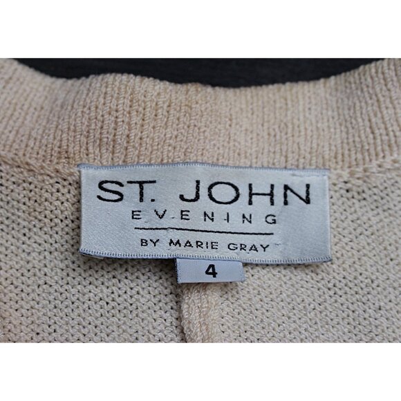 St John Evening - Women's Santana Knit Dinner Jacket w/Cristals, sz 4, Flaws - Picture 3 of 10